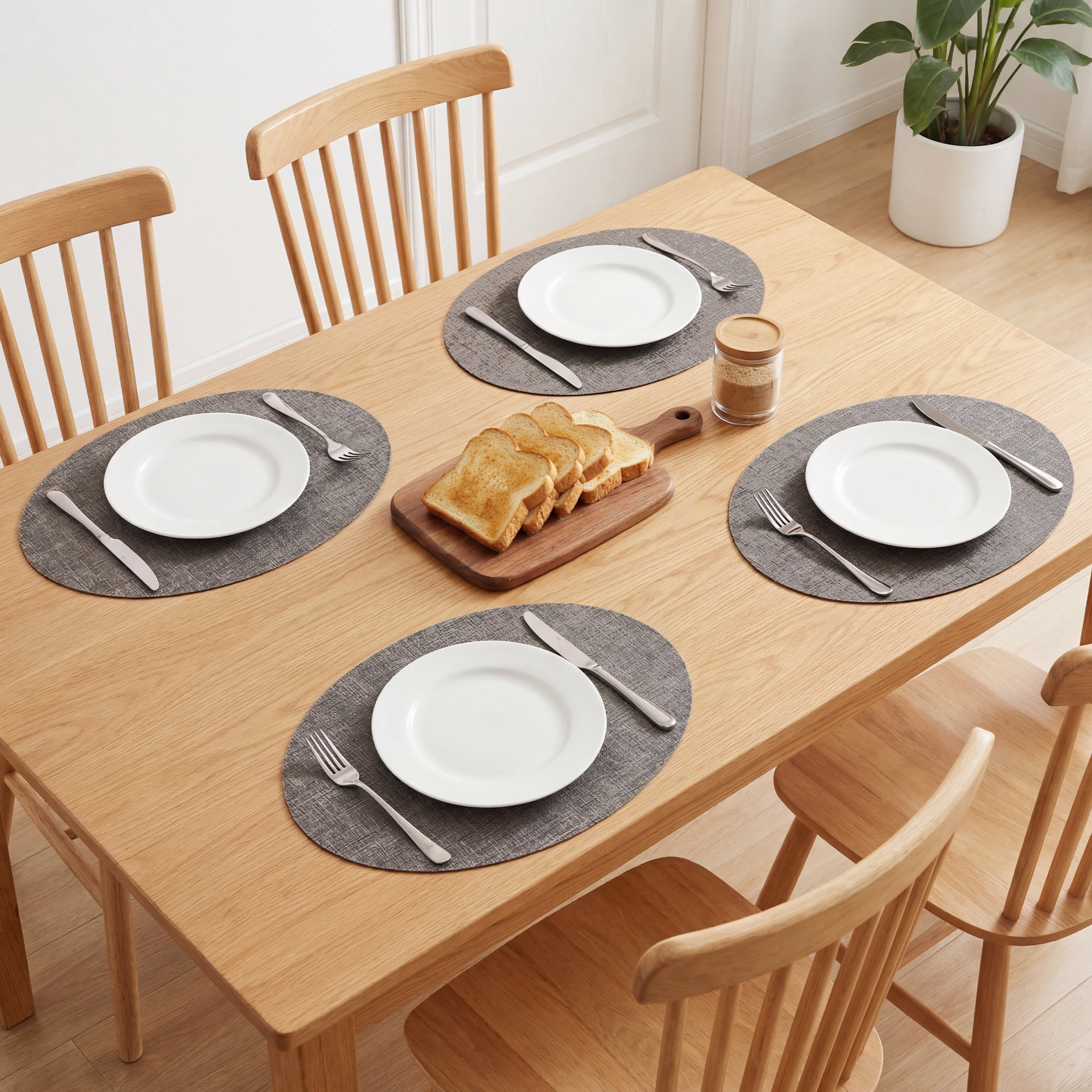 Unique Bargains 6pcs Faux Leather Table Mats Bronze 16.9"x11.8"