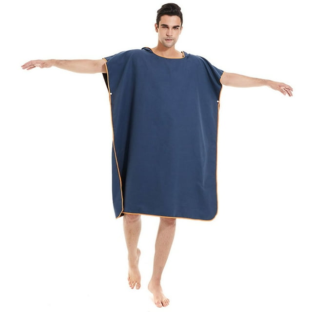 Serviette de Plage Unisexe Change Robe Poncho Bain Adulte à Capuche Rapide Sèche Peignoir