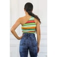 thumbnail image 2 of Ruching On You Multicolored Asymmetrical Cropped Top, 2 of 6
