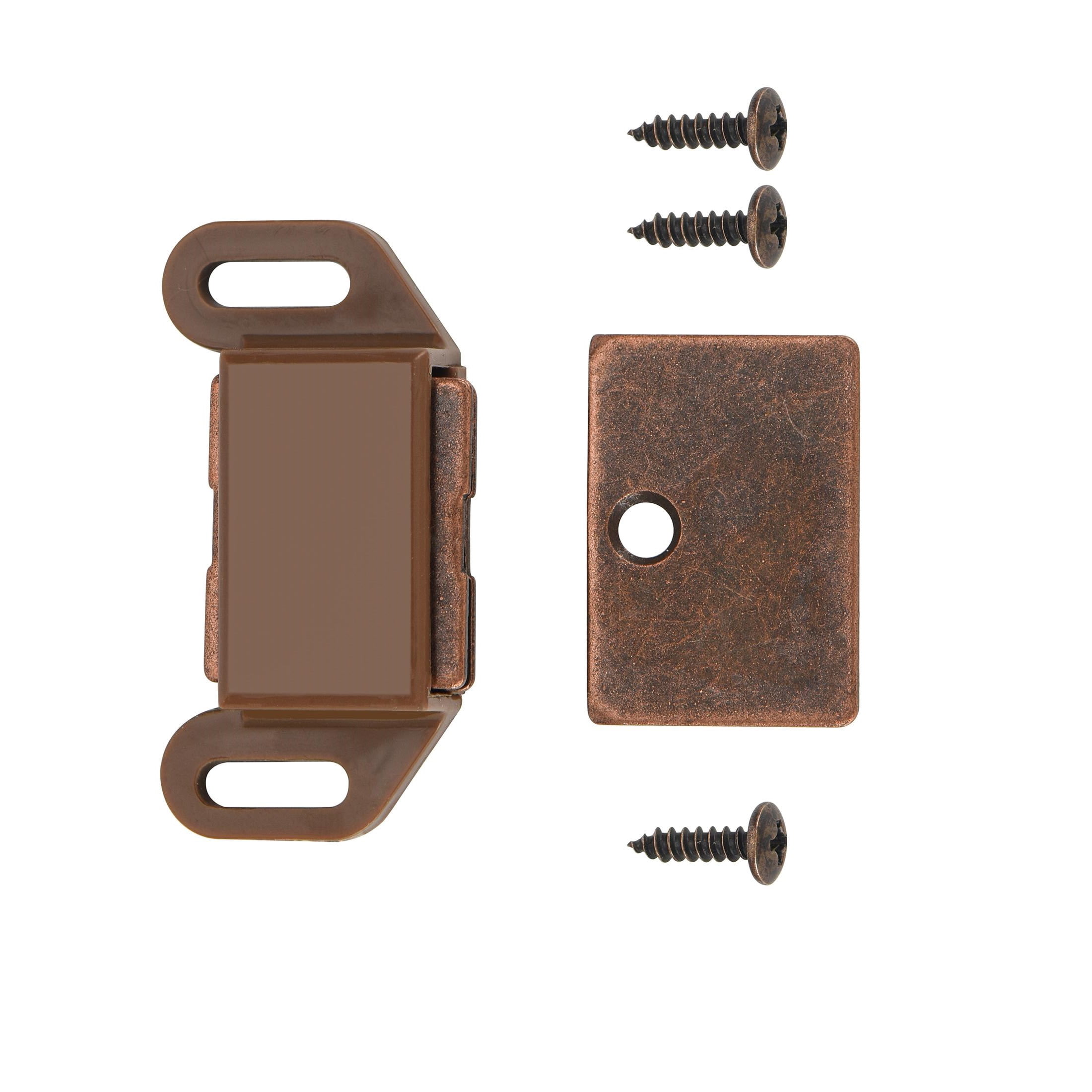 Hyper Tough Magnetic Door Catch, Brown, 4 counts per pack, mounting hardware included