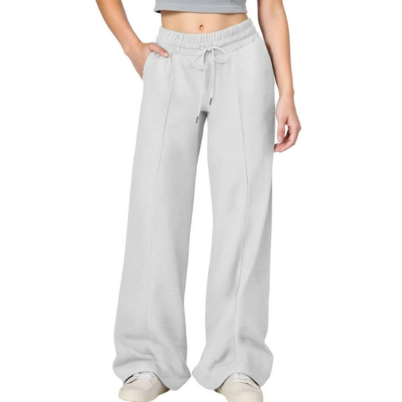 Hifoo Girls Cargo Joggers Pants With Drawstring Waist Loose Fit Casual Trousers Teen Girls Elastic High Waist Wide Leg Sweatpants Birthday Child Solid Color Slacks