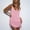 Pink, variant on Xysaqa Women Crochet Bikini Cover Ups Summer Scoop Neck Beach Cover Up Tank Dress with Side Drawstring