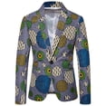 thumbnail image 1 of Traje casual de botonadura simple estampado característico de estilo floral colorido étnico africano Pompotops  oipoqjl22091, 1 of 6