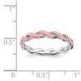 thumbnail image 5 of Sterling Silver Stackable Expressions Pink Enamel Braided Ring Size 8, 5 of 5