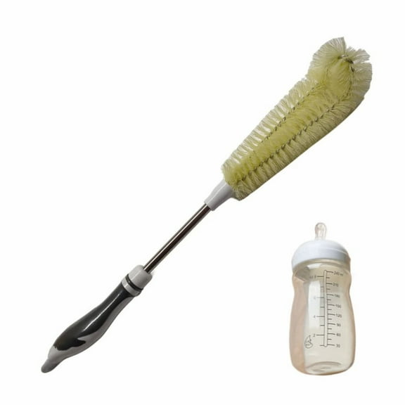Flexible Long Water Bottle Cleaning Brush with Long Handle,Bendable Baby Milk Bottle Brushes for Narrow Neck Decanter Wine Glass Jugs Juicers Coffee Mug Sports Bottle (16 inch)