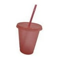 thumbnail image 2 of Gobelet avec Couvercle et Paille Bouteille Réutilisable en Plastique PP pour Boisson Froide Café Jus Smoothie, 2 of 7