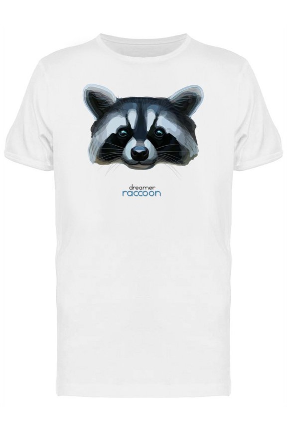 Dreamer Raccoon, Watercolor Head T-Shirt Men -Image by Shutterstock, Male XX-Large