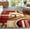 Red, variant on Well Woven Deco Rings Red Ivory Light Blue Geometric Modern Casual Area Rug Easy to Clean Stain Fade Resistant Shed Free Abstract Contemporary Color Block Boxes Lines Soft Living Dining Room Rug
