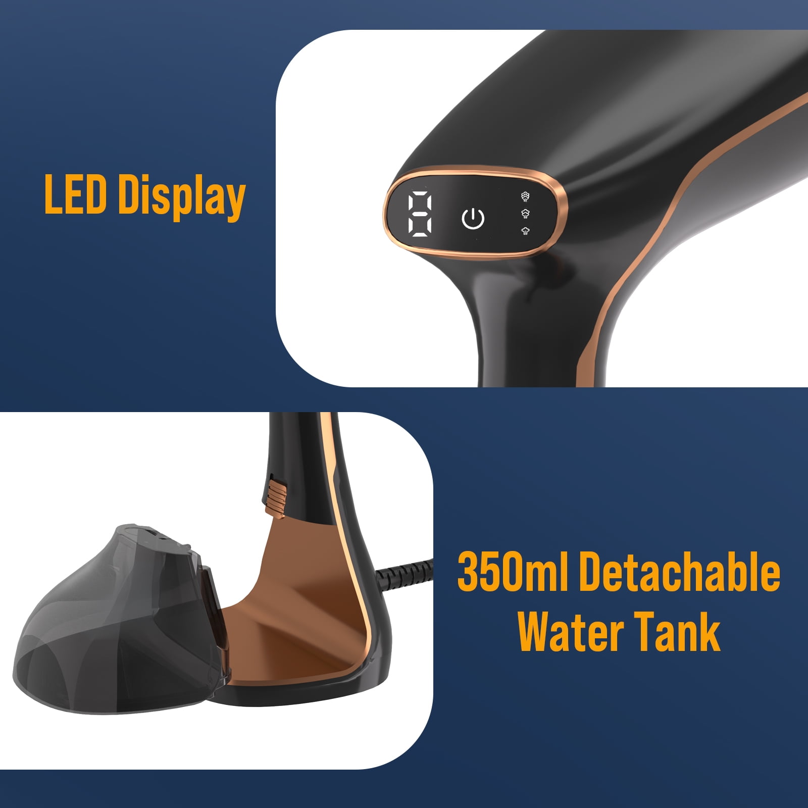 Steamer for Clothes 1200W, SEANEL Portable Clothes Steamer for Home, Travel, 320ml Water Tank