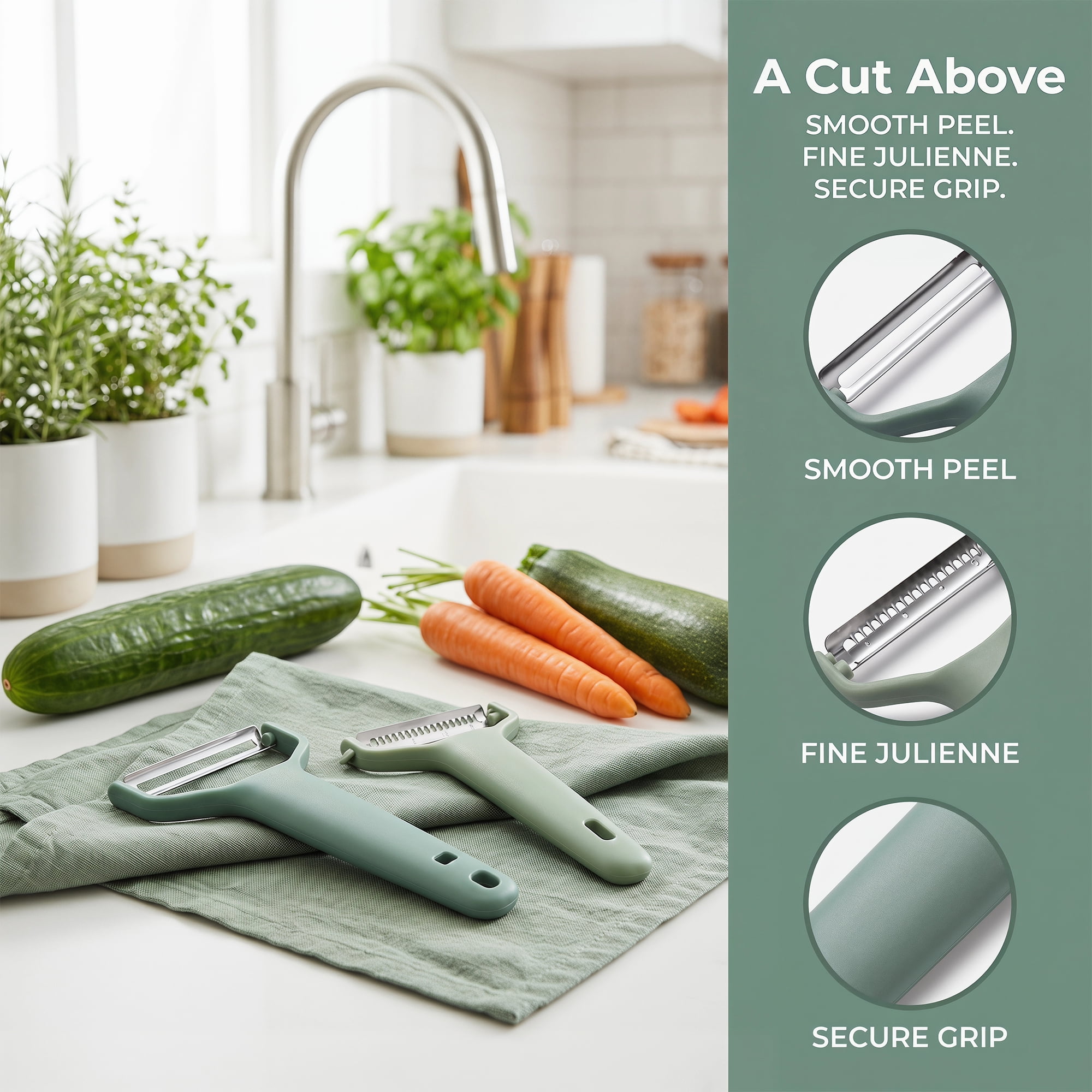 Unique Bargains 3Pcs Stainless Steel Peeler Assorted Peeler Green 7.1" x 4.3" x 1"