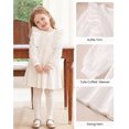 thumbnail image 3 of Yaoqi 2T Toddler Girl Dress 3T Child Girls Winter Clothing Ruffle Long Sleeves Solid Color A-line Dress One-piece Clothes White, 3 of 7