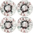 thumbnail image 2 of Shower Caps,Multicolor Christmas Tree Pattern Waterproof Shower Cap for Women 4 Pieces,Double Reusable Hair Cover for Shower PEVA Elastic Stretch Hem, 2 of 7