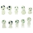 thumbnail image 1 of 10Pc Mini Figures Princess Mononoke Forest Spirit Kodama Glow In Dark Statue, 1 of 6