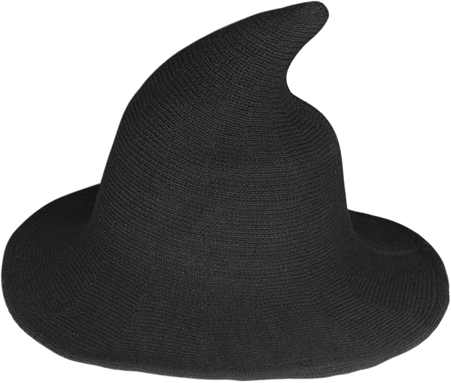 Womens Witch Hat Sun Hat Knitted Wool Cap for Halloween Party