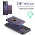 thumbnail image 2 of Dteck Magnetic PU Leather Case for Samsung Galaxy S25 Edge (2025), Compatible with MagSafe Accessory, Detachable Wallet RFID Blocking Card Holder Ring Stand Shockproof Protective Phone Case, Purple, 2 of 5
