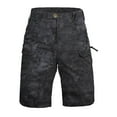 thumbnail image 4 of Men's Stretch Cargo Shorts Elastic Waist Drawstring Shorts Pants Lightweight Stretch Summer Casual Baggy Big and Tall Camo Cargo Short Multi Pockets Twill Quick Dry Beach Shorts,Black M, 4 of 5
