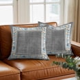 thumbnail image 3 of Throw Pillow Covers, Grey Coastal Decorative Throw Pillow Covers 18x18 Inch, Vintage Summer Beach Coral Shell Starfish Square Linen Pillow Cases for Couch/Living Room/Sofa, 3 of 9