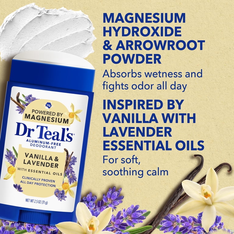 Dr Teal's Aluminum Free Deodorant, Vanilla & Lavender with