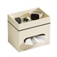 thumbnail image 1 of Funda rectangular para caja de pañuelos con bandeja de almacenamiento, soporte de cuero para caja de pañuelos faciales para baño, mesa de oficina, encimera, mesita de noche y más, 1 of 5