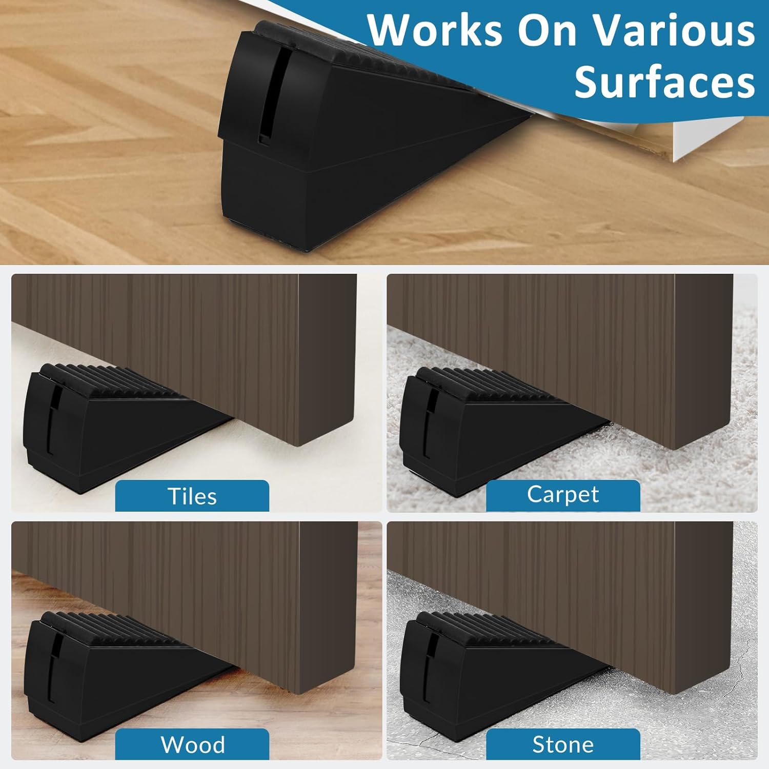 Optish Heavy Duty Door Stoppers, Adjustable, 2-Pack photo 2