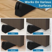 2 pack Heavy Duty Door Stopper, Adjustable Spring Large Stopper, 3 inches High Tall Wedge Stoppers for Bottom of Door, Door Stop Suits Any Heavy Door,Doorstops,Black