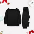 thumbnail image 2 of DeHolifer Christmas Pajamas for Family Matching Christmas Family Pajamas Sets Christmas Solid Pjs Matching Sets Black 6T, 2 of 8