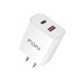thumbnail image 1 of Cargador AC FDN Dual USB-C USB-A 2.4A Blanco (sin cable), 1 of 6