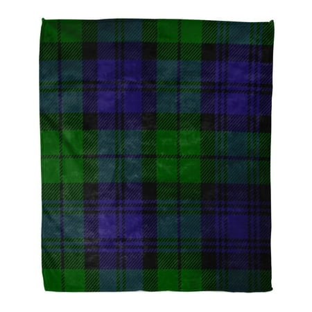 Campbell Flannel - ASHLEIGH Flannel Throw Blanket Pattern Scottish Plaid Pattern Printing in Green Black Blue Campbell Tartan Dark Abstract 50x60 Inch Lightweight Cozy Plush Fluffy Warm Fuzzy Soft