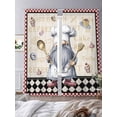 thumbnail image 3 of Chef Dwarf Sheer Curtains for Living Room Bedroom, Desserts Ice Cream Donuts Red Plaid Kitchen Light Filtering Sheer Curtains, Rod Pocket Voile Window Drapes, 2 Panels Set 52"x 108", 3 of 7