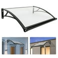 thumbnail image 3 of Door Awning Canopy 40x30x9in Black Clear Heavy Duty PC & Aluminum Alloy Rain Cover with 187 lbs Snow Load Capacity, 3 of 10