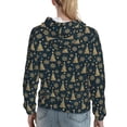thumbnail image 7 of Daiia Gold Snowflake Christmas Tree Pattern Women's Fashion Hoodies & Sweatshirts with Kangaroo Pocket Hooded Sweatshirt with Eye-catching Drawstrings-XX-Large, 7 of 7