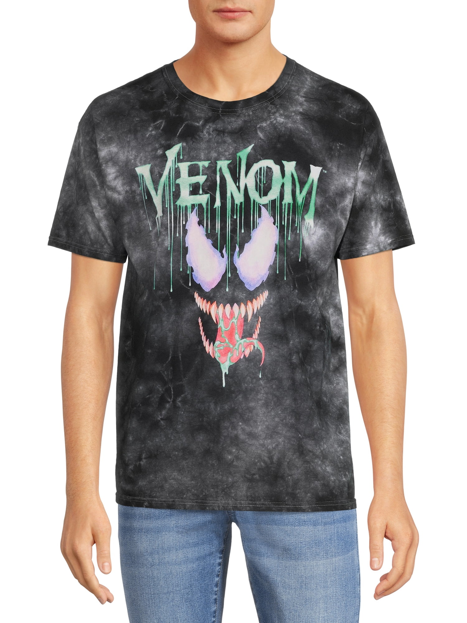 Mad Engine Marvel Venom Face Men's & Big Men's Tie Dye Short Sleeve ...