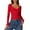 Red, variant on Women Sweetheart Neckline Basic Fitted Tops Long Sleeve Going Out Crop Tops Double Lined Slim Fit Ruched T Shirts