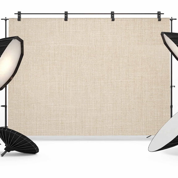 Vintage Linen Backdrops for Photography, Pastoral Beige Linen Texture Farmhouse Fabric Photo Background Sturdy Studio Props for Photo Studio, Video Recording, Booth & Photoshoot 7X5ft