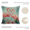 thumbnail image 4 of Flamingo palm leaves Linen toss pillowcase Decoration pillowcase Gift preferred 24x24" Cushion cover 2 set Sofa pillowcase Sofa bedroom living room car, 4 of 8