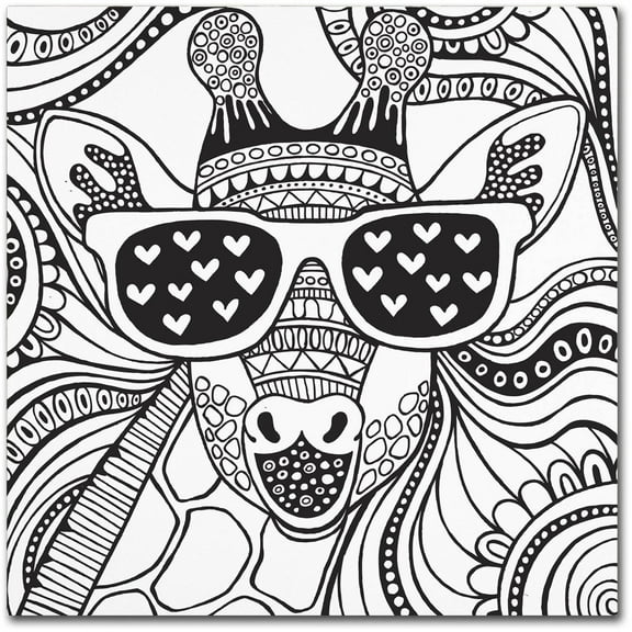 Trademark Fine Art "Cool Giraffe" Canvas Art by Hello Angel