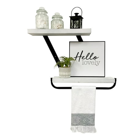 Del Hutson Designs 20inch White Duplex Jet Towel Shelf