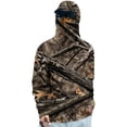 thumbnail image 2 of Men's Breathable UPF 50 Sun Protection Outdoor Hoodie with Convertible Facemask & Thumbholes 2XL Black, 2 of 4