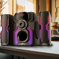 thumbnail image 6 of BeFree Sound BFS-A102 2.1 Channel Bluetooth Multimedia Wired Speaker Shelf Stereo System with Reactive LED Lights, FM Radio, USB & SD Inputs, 6 ohm - Black & Silver, 6 of 6