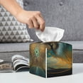 thumbnail image 6 of Sikiie Vintage Pattern Fox Leather Tissue Box Cover Square, tissue box holder, Tissue Box with Bottom Belt-5.2”x5.2”x5.2”, 6 of 7