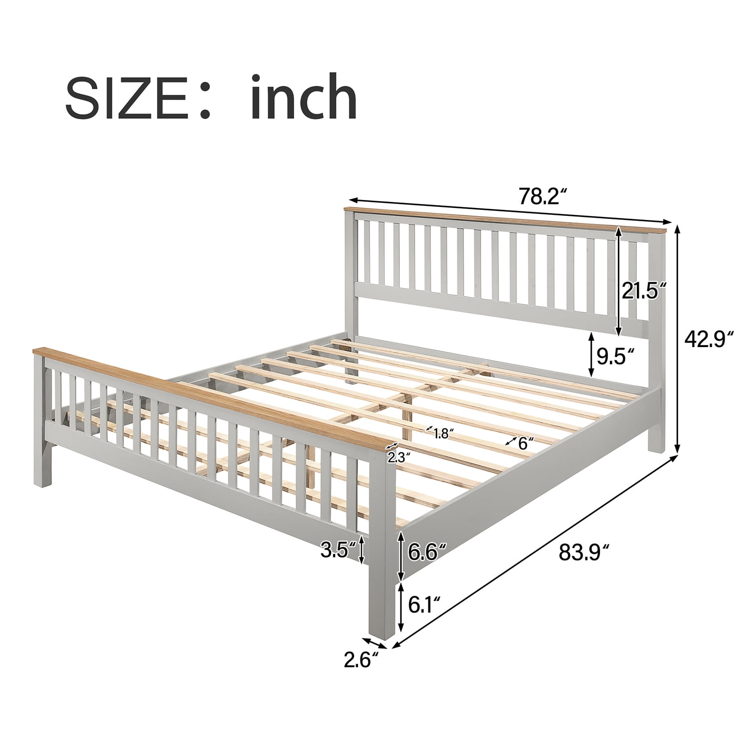 Kadyn 3 Pieces Country Gray with Oak Top Bedroom Sets, King Wood Bed with Headboard, Modern MDF Nightstand and Chest for bedroom. Gray Kadyn 3 Pieces Country Gray with Oak Top Bedroom Sets, King Wood Bed with Headboard, Modern MDF Nightstand and Chest for bedroom. Gray