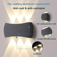 thumbnail image 4 of 6W Indoor LED Wall Light,Outdoor Wall Light IP65 Waterproof 1200LM,Modern Aluminum Wall Light 3000K Warm WhiteBlack, 4 of 5