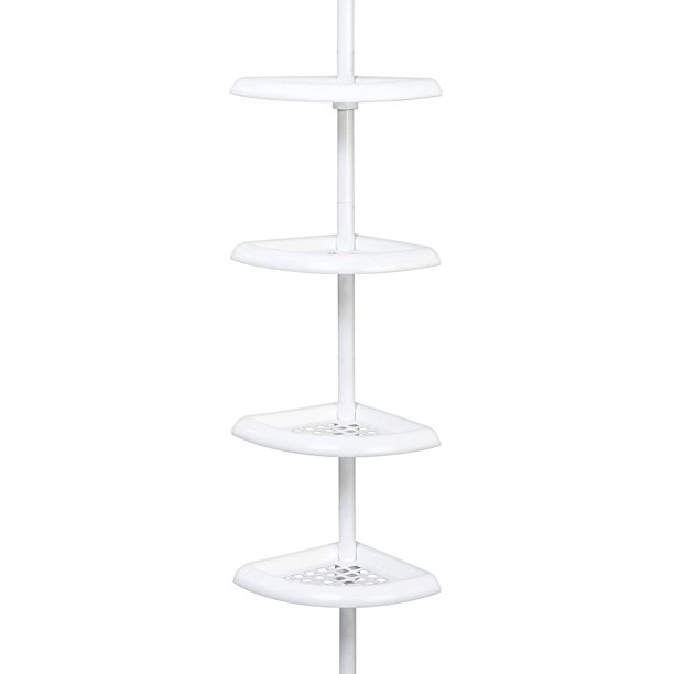 Zenna Home Pole Shower Caddy, White