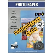 PPD 50 Sheets Inkjet Super Premium Glossy Photo Paper 8.5x11 68lbs 255gsm 10.5mil Letter Size Microporous Professional Photographer Grade Instant Dry Fade and Water Resistant (PPD-15-50)