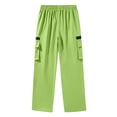 thumbnail image 6 of Men's Casual Trousers Men Straight Leg Multiple Pockets Pants for Daily Wear Green,S, 6 of 7