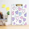 thumbnail image 5 of 12.5" x 9" Acrylic Clipboard with Gold Metal Clip Office and Classroom Essential Pink and Purple Hearts, 5 of 7