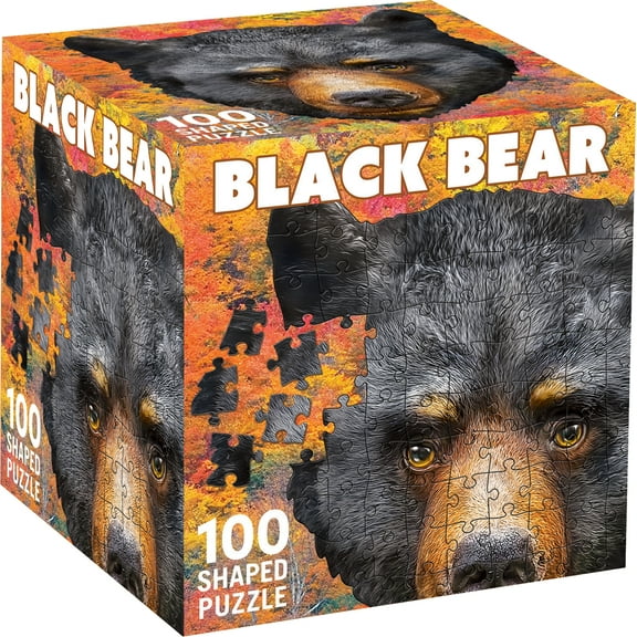 MasterPieces 100 Piece Jigsaw Puzzle - Black Bear - 12"x10.74"