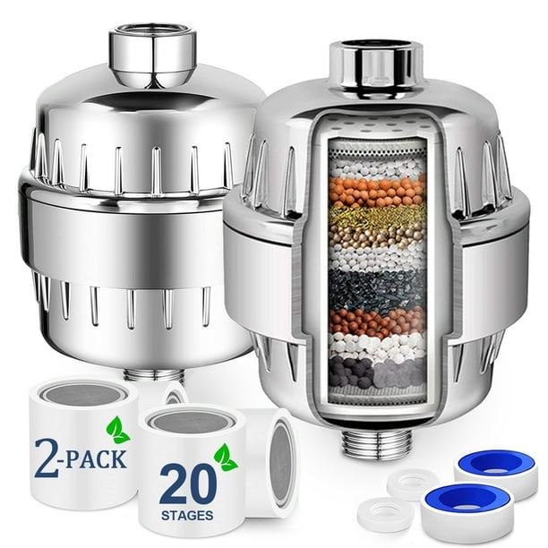 20 Stages Shower Water Filter with Silver layer Reduces Dry Itchy