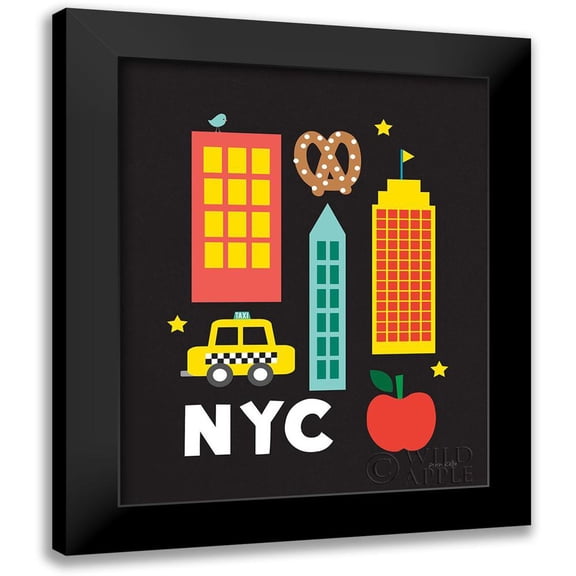 Kelle, Ann 12x14 Black Modern Framed Museum Art Print Titled - City Fun NYC
