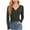 Gray, variant on Women Fall Clothes Trendy Tank Tops Cotton Loose Vneck 3/4 Sleeve Shirts Cropped Sweatshirts Plus Size